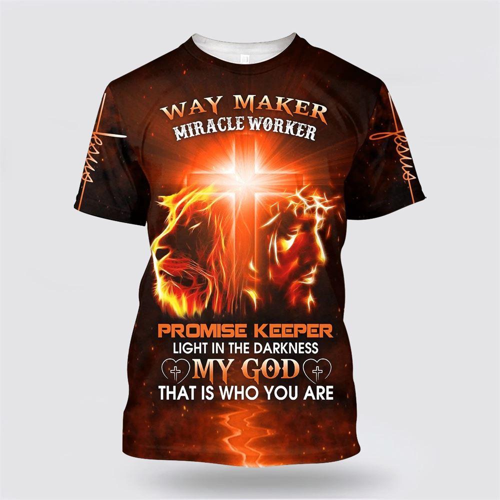 Jesus And Lion Way Maker Miracle Worker Promise Keeper Light All Over Print 3D T Shirt – Gifts For Christians Jesus And Lion Way Maker Miracle Worker Promise Keeper Light All Over Print 3D T Shirt – Gifts For Christians
