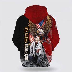 Jesus And The Christ Angel One Nation Under God All Over Print 3D Hoodie Gifts For Christian Families 2 jgiual.jpg