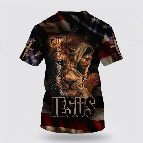 Jesus And The Lion All Over Print 3D T Shirt – Gifts For Christians