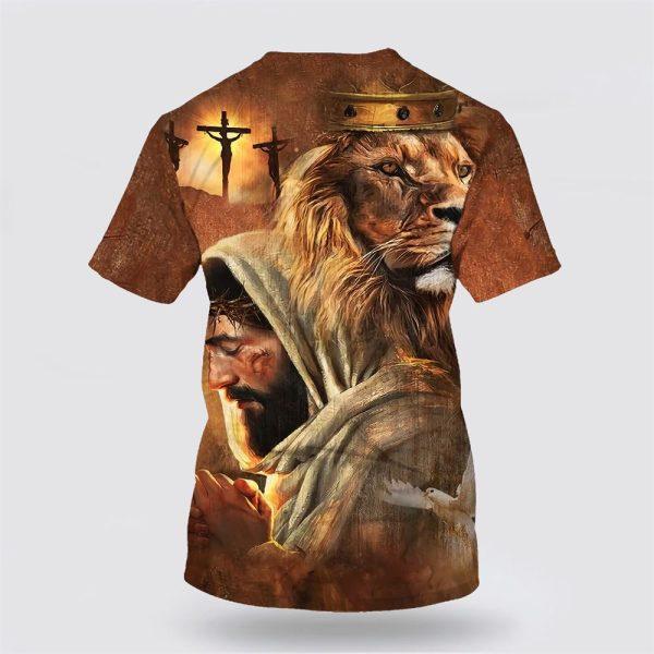 Jesus And The Lion Of Judah All Over Print 3D T Shirt – Gifts For Christians