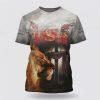 Jesus Arms Open Lion Cross All Over Print 3D T Shirt – Gifts For Christians