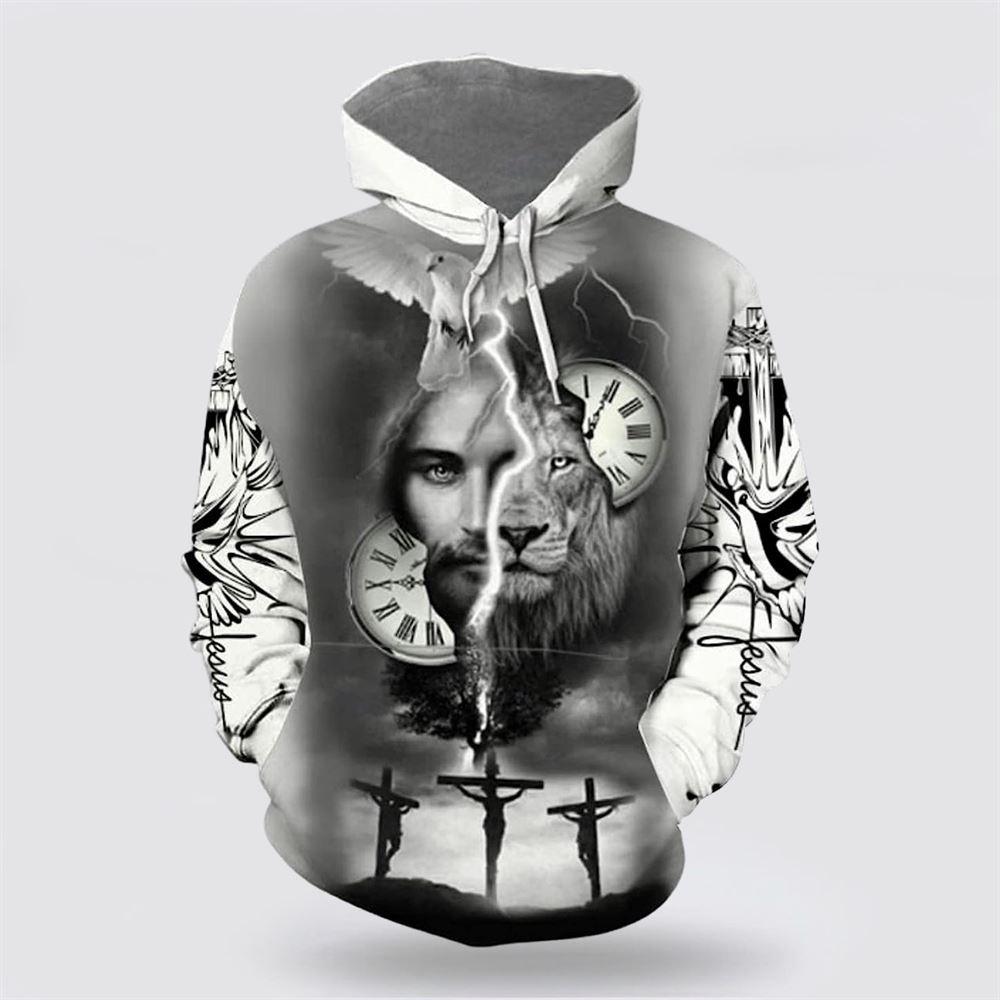 Jesus Blessing Faith Over Fear All Over Print 3D Hoodie For Women Men – Gifts For Christian Families