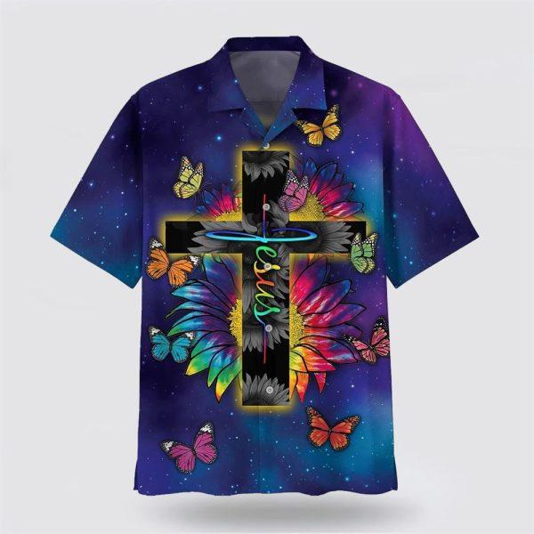 Jesus Butterfly Sunflower Hawaiian Shirts – Gifts For Christians