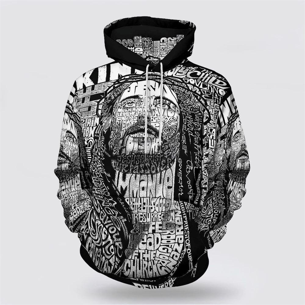 Jesus Christ And Lion Half Face All Over Print 3D Hoodie – Gifts For Christian Families Jesus Christ And Lion Half Face All Over Print 3D Hoodie – Gifts For Christian Families