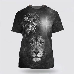 Jesus Christ And The Lion All Over Print 3D T Shirt Gifts For Christians 1 xaqly9.jpg