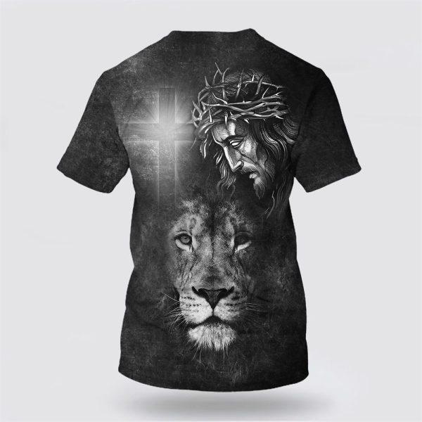 Jesus Christ And The Lion All Over Print 3D T Shirt – Gifts For Christians