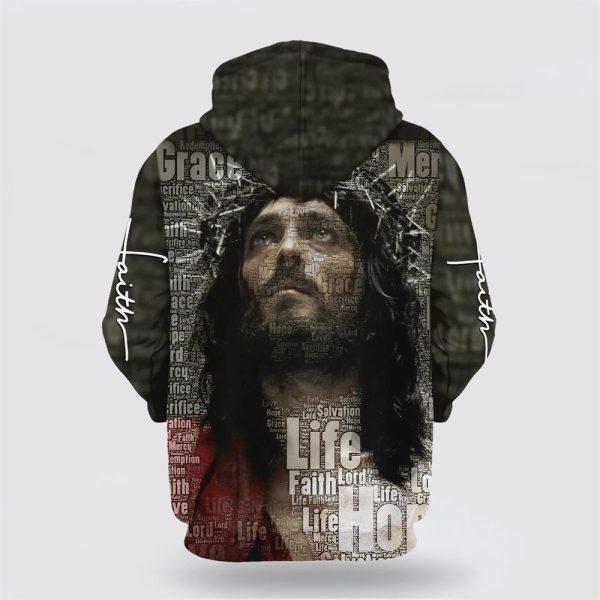 Jesus Christ Crown Of Thorns All Over Print 3D Hoodie – Gifts For Christian Families