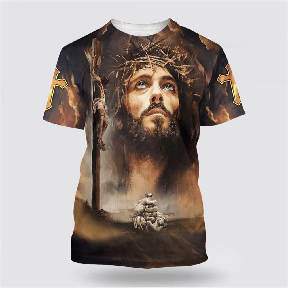 Jesus Christ Crucified All Over Print 3D T Shirt – Gifts For Christians
