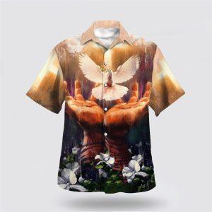 Jesus Christ Hand Hold Dove Hawaiian Shirts…