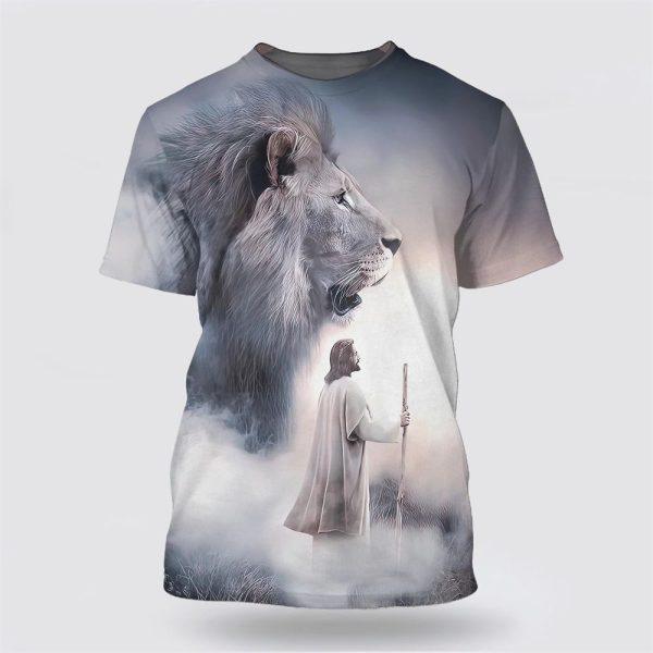 Jesus Christ Lion All Over Print 3D T Shirt – Gifts For Christians