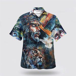 Jesus Christ Lion And Dove Hawaiian Shirts For Men Gifts For Christians 1 qs0pu2.jpg