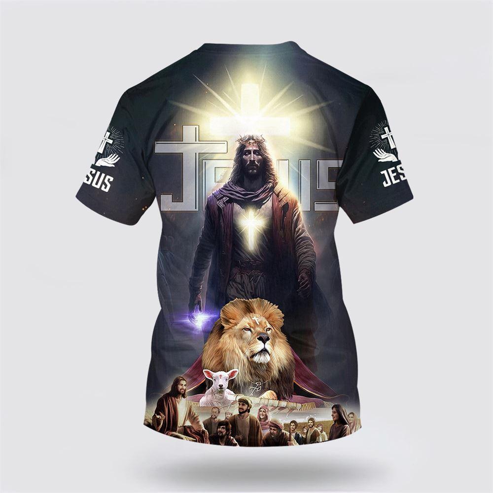 Jesus Christ Lion And Lamb All Over Print 3D T Shirt – Gifts For Christians Jesus Christ Lion And Lamb All Over Print 3D T Shirt – Gifts For Christians