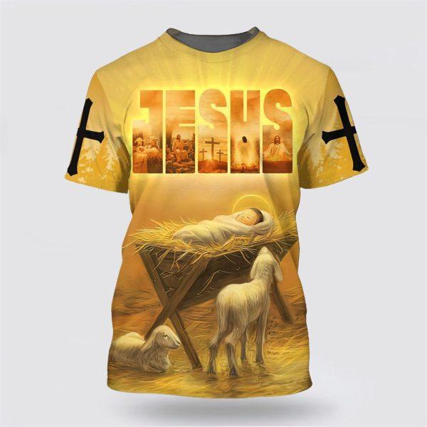 Jesus Christ Manger All Over Print 3D T Shirt – Gifts For Christians