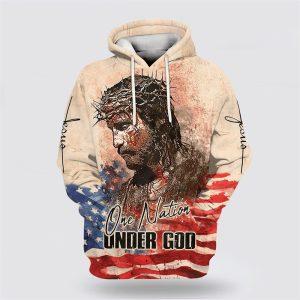 Jesus Christ One Nation Under God Hoodies Jesus All Over Print 3D Hoodie Gifts For Christian Families 1 v8gauo.jpg