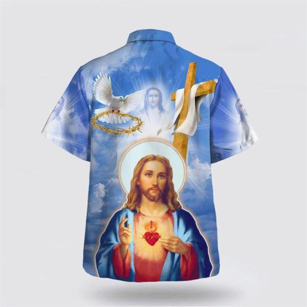Jesus Christ Sacred Heart Pigeon Hawaiian Shirts For Men And Women – Gifts For Christians