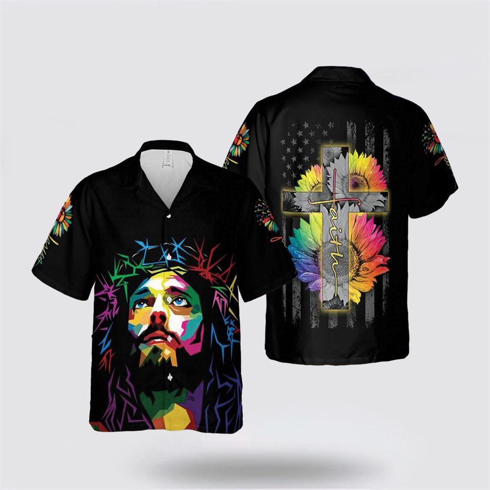 Jesus Christ Sunflower Colorful Hawaiian Shirts – Gifts For Christians Jesus Christ Sunflower Colorful Hawaiian Shirts – Gifts For Christians