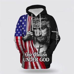 Jesus Christian Flag American One Nation Under God All Over Print 3D Hoodie Gifts For Christian Families 1 sksxm3.jpg