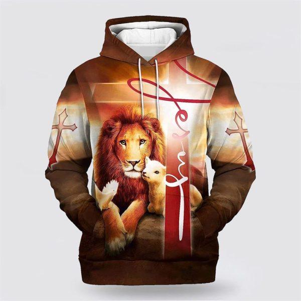 Jesus Cross All Over Print 3D Hoodie – Gifts For Christian Families