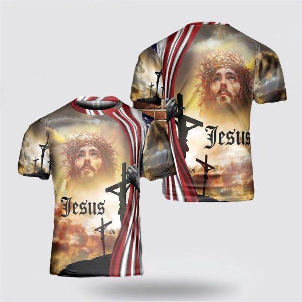 Jesus Cross All Over Print 3D T Shirts – Gifts For Christians