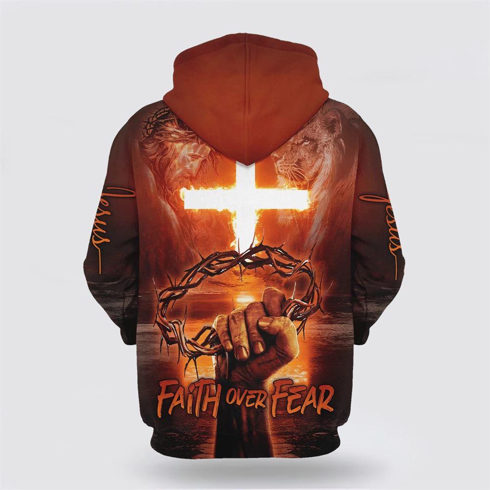 Jesus Cross Crown Of Thorns Faith Over Fear All Over Print 3D Hoodie – Gifts For Christian Families Jesus Cross Crown Of Thorns Faith Over Fear All Over Print 3D Hoodie – Gifts For Christian Families