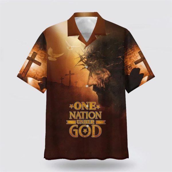 Jesus Cross One Nation Under God Hawaiian Shirt – Gifts For Christians