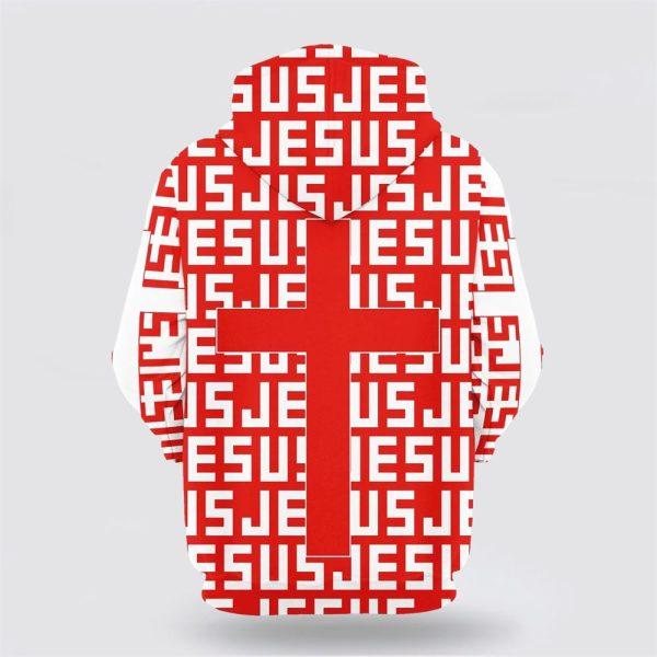 Jesus Cross Red Hoodies Jesus All Over Print 3D Hoodie – Gifts For Christian Families