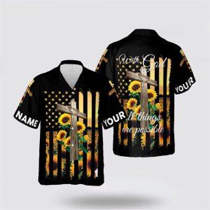 Jesus Cross Sunflower America Hawaiian Shirts –…