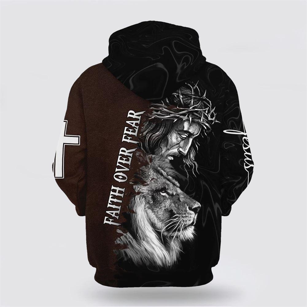 Jesus Crown Of Thorns And Lion Hoodie Faith Over Fear All Over Print 3D Hoodie – Gifts For Christian Families Jesus Crown Of Thorns And Lion Hoodie Faith Over Fear All Over Print 3D Hoodie – Gifts For Christian Families