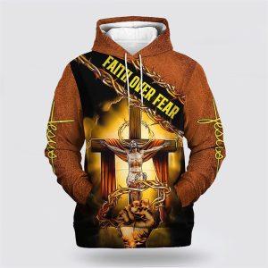 Jesus Crown Of Thorns Hoodie Faith Over Fear All Over Print 3D Hoodie Gifts For Christian Families 1 dtcaka.jpg