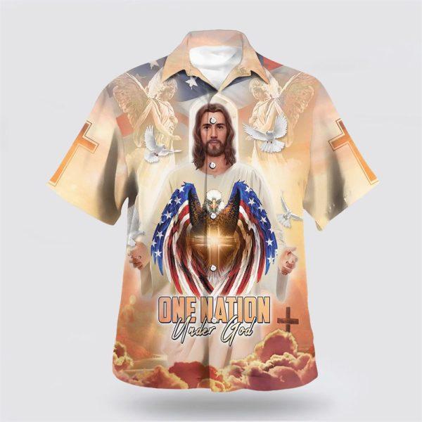 Jesus Eagle And One Nation Under God Hawaiian Shirts – Gifts For Christians