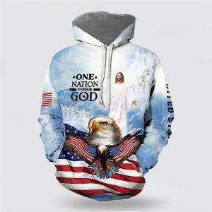 Jesus Eagle One Nation Under God All Over Print 3D Hoodie Gifts For Christian Families 1 of0pqs.jpg