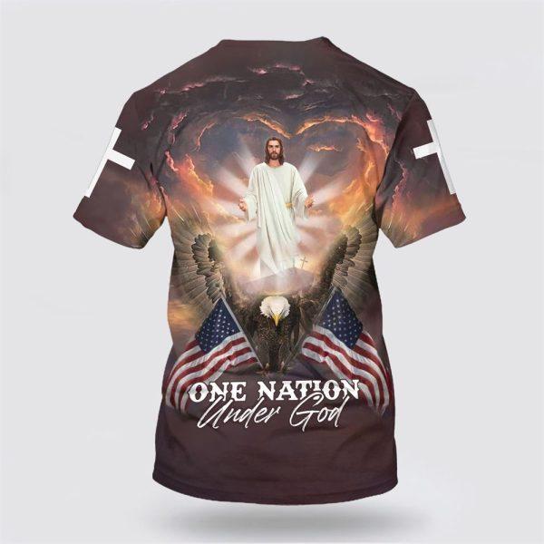 Jesus Eagle One Nation Under God All Over Print 3D T Shirt – Gifts For Christians