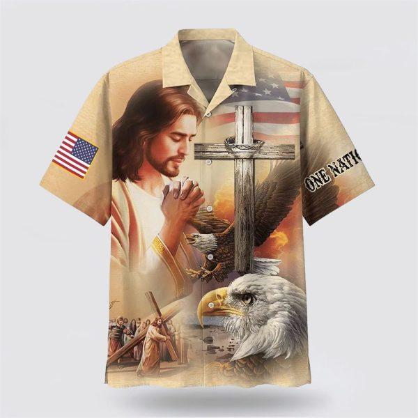 Jesus Eagle One Nation Under God Hawaiian Shirts – Gifts For Christians