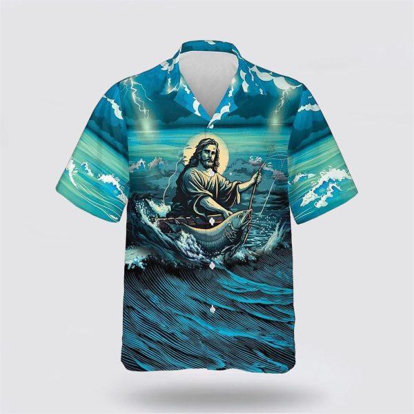 Jesus Fishing On The Beach Hawaiian Shirt – Gifts For Christians