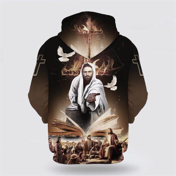 Jesus God Bible And Dove Hoodies Jesus All Over Print 3D Hoodie – Gifts For Christian Families