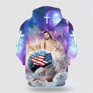Jesus Hands Holding Earth Christian American Flag All Over Print 3D Hoodie Gifts For Christian Families 2 je4mmm.jpg