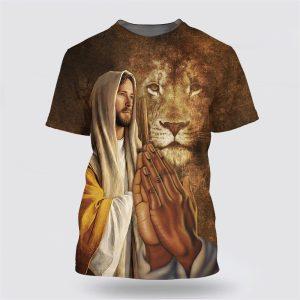 Jesus Hands With The Lion All Over Print 3D T Shirt Gifts For Christian Friends 1 ttgiy7.jpg