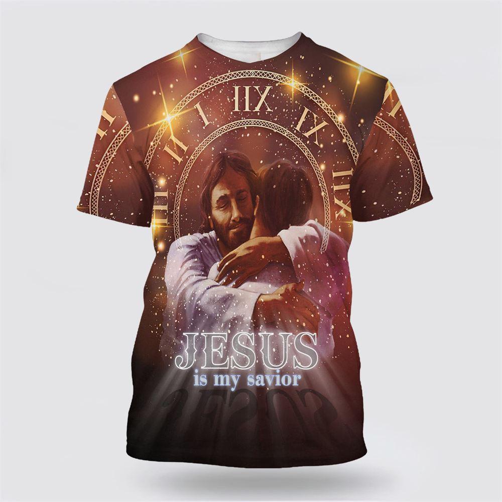 Jesus Holding Is My Savior All Over Print 3D T Shirt – Gifts For Christian Friends Jesus Holding Is My Savior All Over Print 3D T Shirt – Gifts For Christian Friends