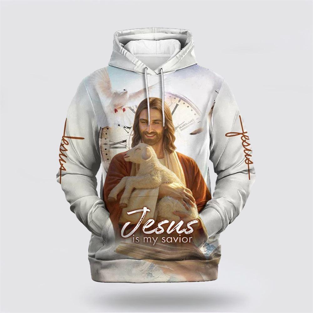 Jesus Holding Lamb Hoodie Jesus Is My Savior All Over Print 3D Hoodie – Gifts For Christian Families Jesus Holding Lamb Hoodie Jesus Is My Savior All Over Print 3D Hoodie – Gifts For Christian Families
