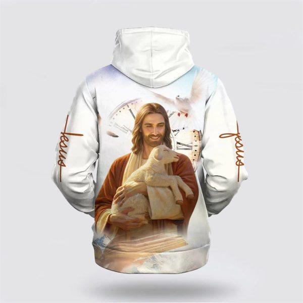 Jesus Holding Lamb Hoodie Jesus Is My Savior All Over Print 3D Hoodie – Gifts For Christian Families