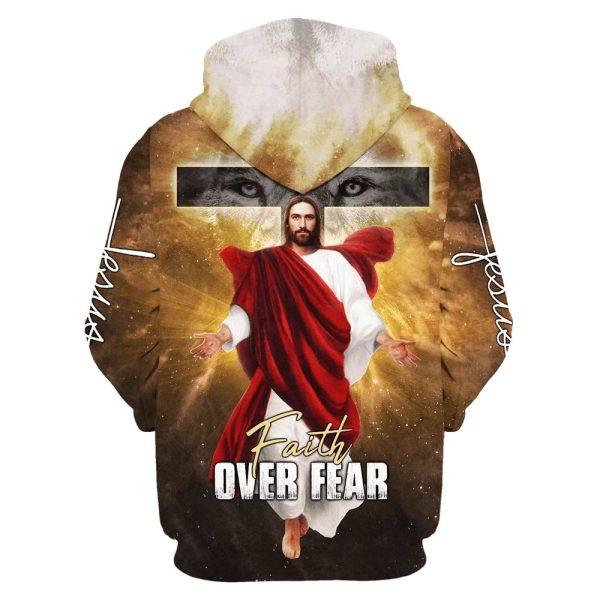 Jesus Is Coming Soon Faith Over Fear All Over Print 3D Hoodie – Gifts For Christian Families