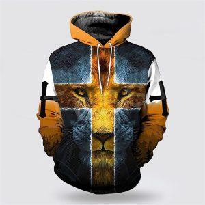 Jesus Is My God My King Cross Lion All Over Print 3D Hoodie Gifts For Christian Families 2 bnsxqd.jpg
