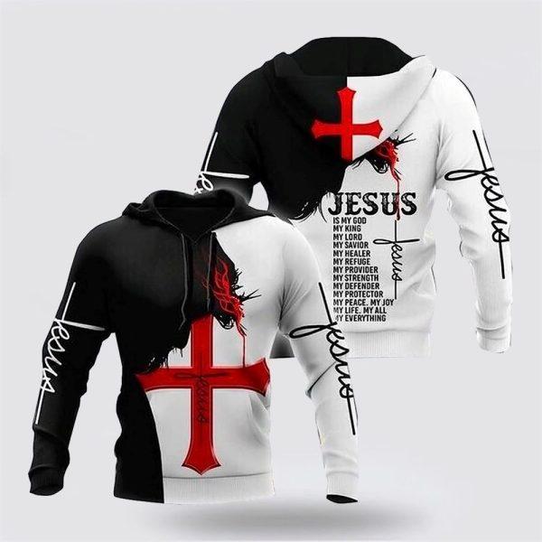 Jesus Is My Life All Over Print 3D Hoodie – Gifts For Christian Families