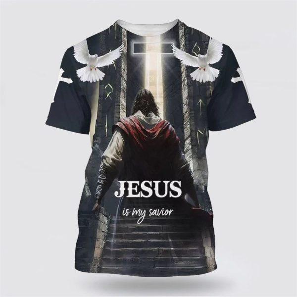Jesus Is My Savior Christian Cross Dove All Over Print 3D T Shirt – Gifts For Christian Families