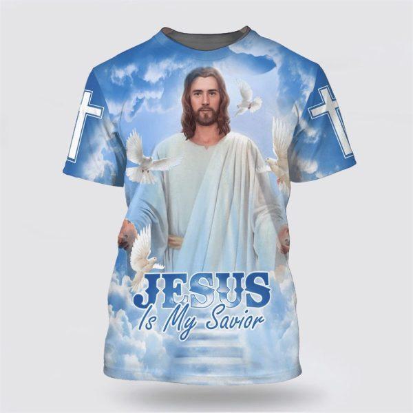 Jesus Is My Savior Christian Cross Dove All Over Print 3D T Shirt – Gifts For Christian Friends