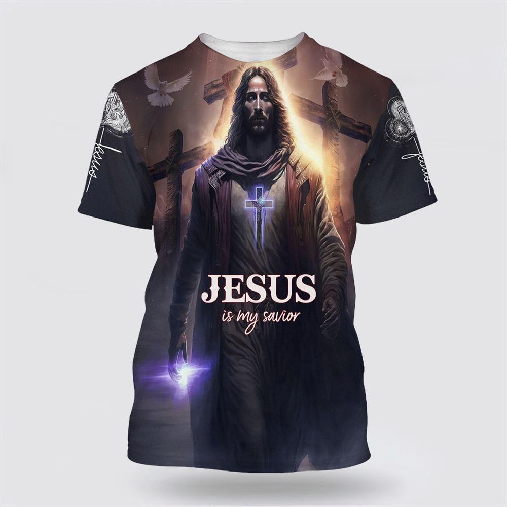 Jesus Is My Savior Cross All Over Print 3D T Shirt – Gifts For Christian Friends Jesus Is My Savior Cross All Over Print 3D T Shirt – Gifts For Christian Friends