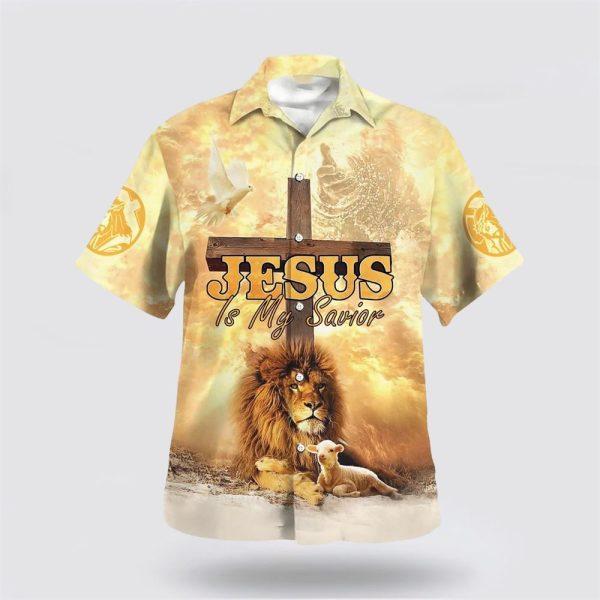 Jesus Is My Savior Cross Christian Hawaiian Shirt – Gifts For People Who Love Jesus