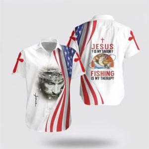 Jesus Is My Savior Fishing Is My Therapy Hawaiian Shirt Gifts For People Who Love Jesus 1 gd3mxn.jpg