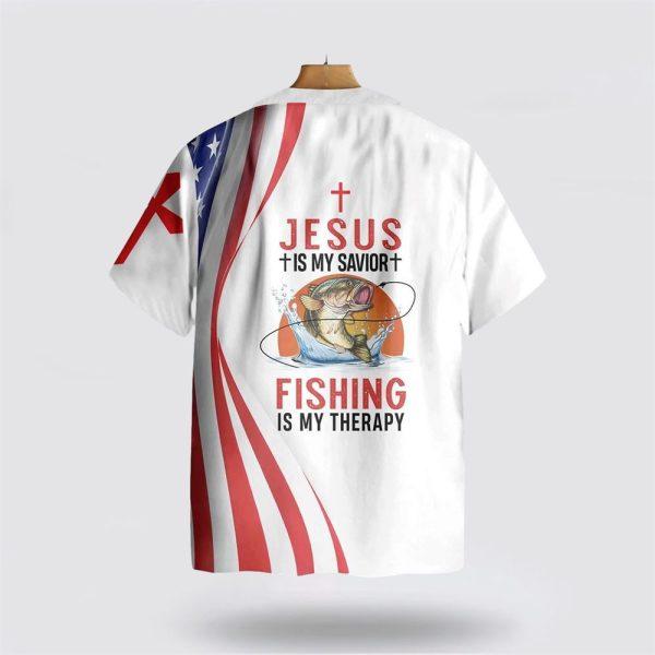 Jesus Is My Savior Fishing Is My Therapy Hawaiian Shirt – Gifts For People Who Love Jesus