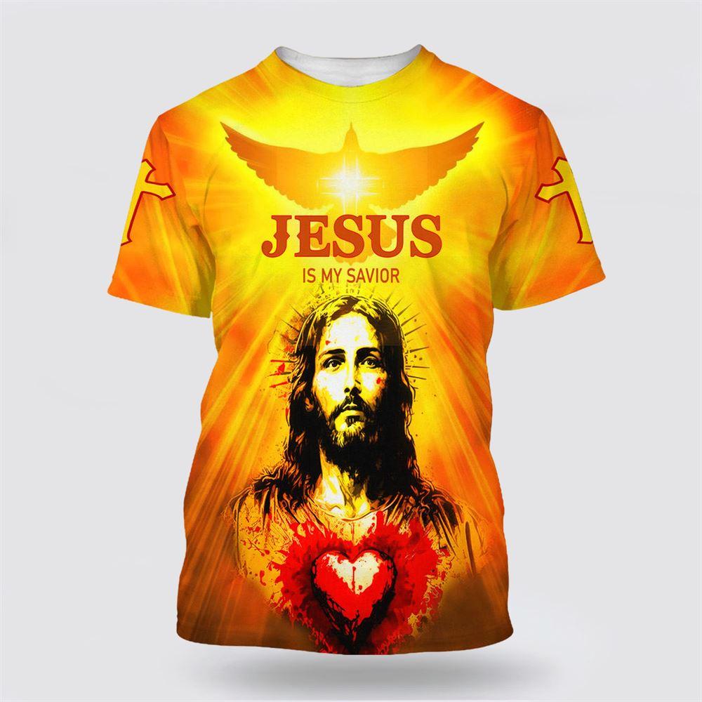 Jesus Is My Savior Heart All Over Print 3D T Shirt – Gifts For Christian Friends